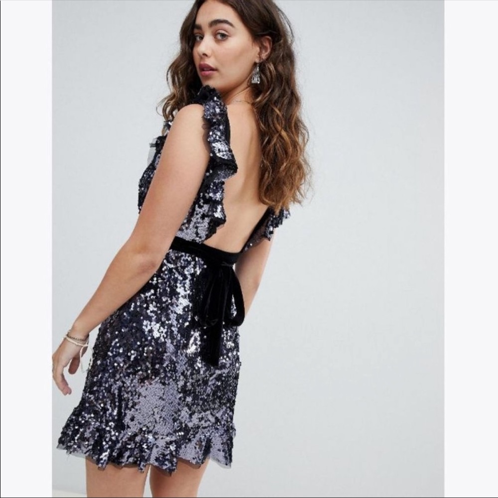 Like new Free People Sequin Siren Mini Dress - Picture 3 of 14